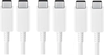 Produktbild von 3x Schnell-Ladekabel USB-C 1m 5A weiß für Xiaomi Redmi Note 13 12S 12 11S 11 10S 10 9S 9 Pro + 5G beidseitig USB Typ C Anschluss