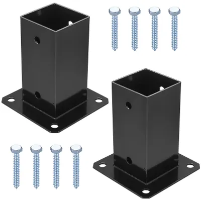 Obrázok produktu pre 2 kusy odskrutávateľných objímok, 70x70 mm - Držiak na plot a podstavec pre drevené stĺpy