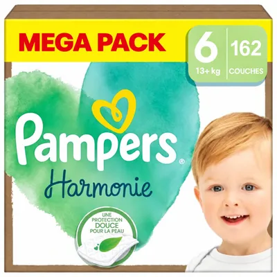 Produktbild von Pampers Harmonie Baby – Größe 6 (15kg+) – 162 Windeln – XXL-Monatsbox