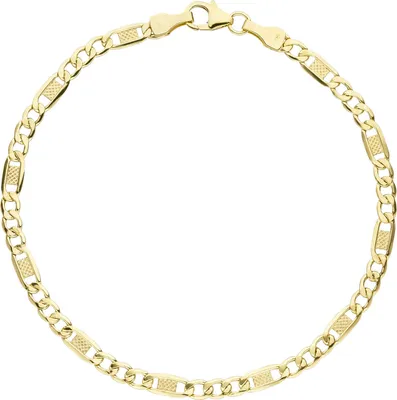 Produktbild von 3,8mm Panzer-Steg Armband Armschmuck Goldarmband aus 333 Gold Gelbgold 19cm