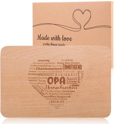 Produktbild von Holz-Frühstücksbrett mit Gravur als Geschenk