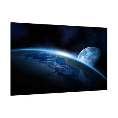 Obrázek produktu pro Skleněná magnetická tabule- dekorativní obraz VESMÍR ZEMĚ MĚSÍC NOC 60x40 cm