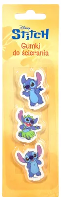 Zdjęcie produktu dla Gumki do mazania Stitch 3 sztuki Majewski blister