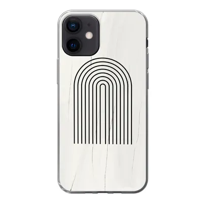 Produktbild von MuchoWow® Handyhülle Schutzhülle Hülle für iPhone 12 Farbe - Regenbogen - Schwarz - Weiß Silikon Softcase Handy Hülle - Schutzhülle