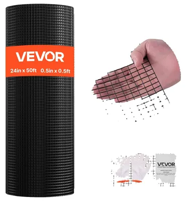 Image de Clôture de jardin VEVOR 61 cm x 15,2 m, mailles de 1,27x1,27 cm, φ1,06 mm de fil de fer galvanisé, clôture en fil de fer pour poules revêtu de vinyle, clôture soudée pour plantes de jardin pour cages à lapins & serpents