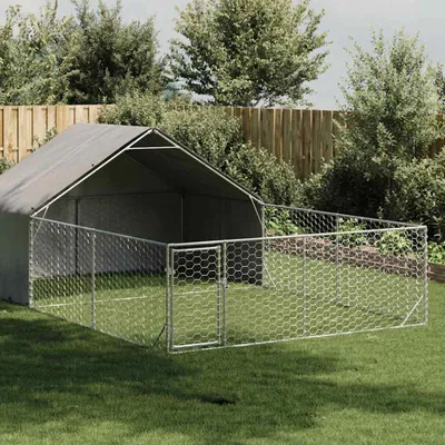 Produktbild von PUEAZU Outdoor-Hundezwinger mit Auslauf 6x3x1,9 m Verzinkter Stahl - Hunde-Transportboxen @25758