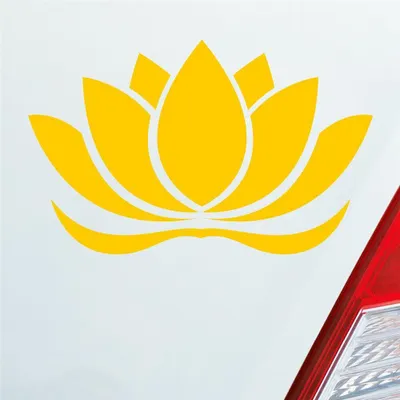 Produktbild von Auto Aufkleber Lotusblüte Lotus Blüte Blume Pflanze Seerose 16x10 cm Gelb Sticker Heckscheibenaufkleber