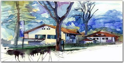 Produktbild von Coloray - Bild aus Glas - Glasbilder - 100 x 50 cm - Küche Wanddekoration Dekoration Wohnzimmer Gehärtetes Glas Glasblock mit Bild - Aquarell Baum