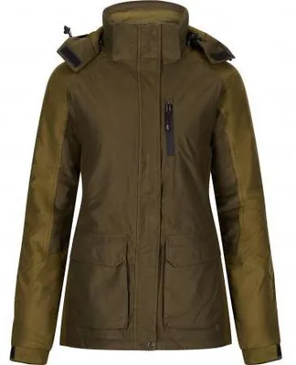 Productafbeelding van Il Lago Sie functionele jas Huntress, damesmodel (donkerolijf/bruin), maat S