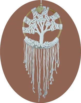Produktbild von Traumfänger Dreamcatcher Lebensbaum Träume Windspiel Geschenk Deko Hängend weiß 28 x 80 cm