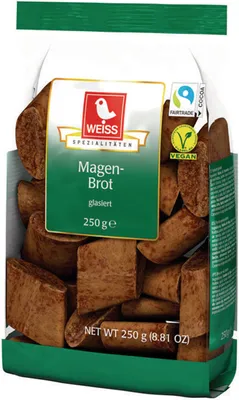 Produktbild von Weiss Magenbrot braune Lebkuchen Rauten mit Kakao Glasur 250g