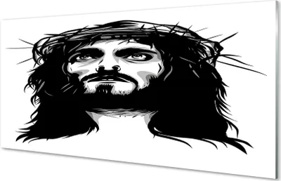Produktbild von Glasbilder 100x50 Wandkunst Illustration von Jesus