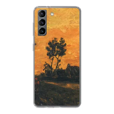 Produktbild von MuchoWow® Handyhülle Schutzhülle Hülle für Samsung Galaxy S21 Landschaft bei Sonnenuntergang - Vincent van Gogh Silikon Softcase Handy Hülle - Softcase