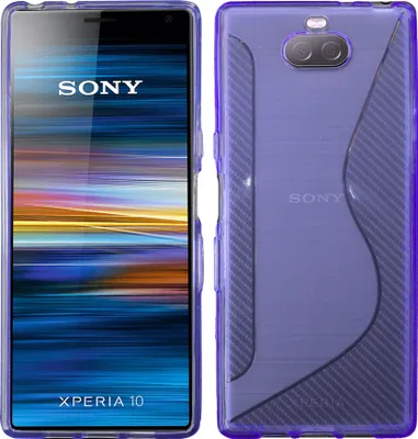 Produktbild von cofi1453® S-Line Hülle Bumper kompatibel mit SONY XPERIA 10 Silikonhülle Stoßfest Handyhülle TPU Case Cover Lila