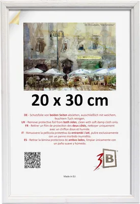 Obrázek produktu pro Klasický vintage dřevěný rámeček na fotky, 20 x 30 cm, bílý