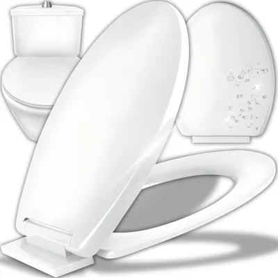 Produktbild von Toilettendeckel WC Sitz Absenkautomatik Klodeckel Klobrille Toilettensitz einfache Montage Reinigung WC Deckel Toilet Seat Antibakteriell Oval Retoo