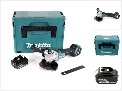Obrázek produktu pro Akumulátorová úhlová bruska Makita DGA 513 F1J 18V 125mm bez kartáčů + 1x akumulátor 3,0Ah + Makpac - bez nabíječky