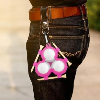 Produktbild von Silikon-Golfballhalter und -hülle für 3 Golfbälle, tragbare Golfballtasche