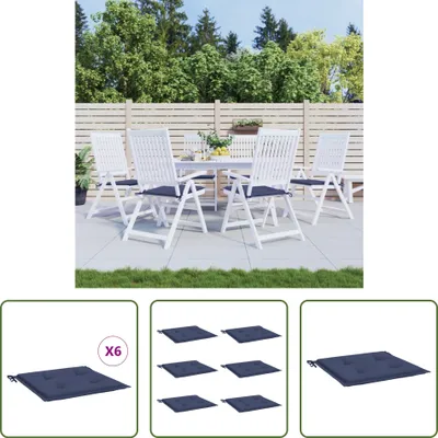 Produktbild von The Living Store Palettenkissen 6 Stk. Marineblau 50x50x3 cm Oxford-Gewebe