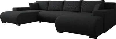 Produktbild von MIRJAN24 Ecksofa Nojan Cord, Wohnzimmer Eckcouch mit Bettkasten und Schlaffunktion, U-Form (Farbe: Poso 135)