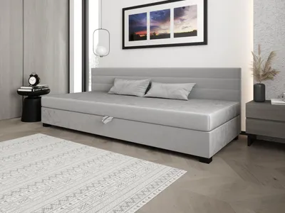 Obrázok produktu pre Čalúnená posteľ 100x195 KASANDRA BIZ 2 s úložným priestorom - svetlo šedá