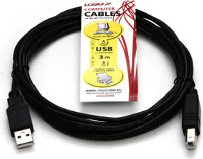 Image de Logo Câble USB (2.0), USB A M - USB B (M), 3m, noir