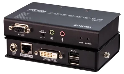 Zdjęcie produktu dla ATEN CE611, Nadajnik i odbiornik, Przewodowa, 100 m, Cat6, Cat6a, 1920 x 1200 px, 1920x1200 1920x1080 1600x1200