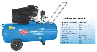 Zdjęcie produktu dla Airpress HL 425-100V, 392 l/min, 8 bar, 2200 W, 57 kg