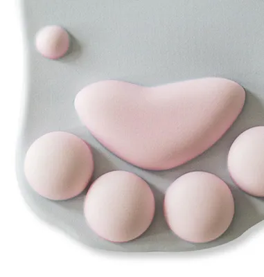 Obrázok produktu pre Podložka pod myš Cat Paw – univerzálna podložka s kresleným motívom, protišmyková, ergonomická, s opierkou na zápästie, vhodná pre prácu z domova, farba Temperament Grey