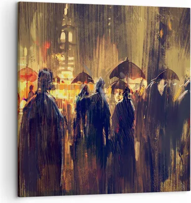 Produktbild von Bild auf Leinwand - Leinwandbild - Leute Regen so - 50x50cm - Wand Bild - Wanddeko - Wandbilder - Leinwanddruck - Bilder - Kunstdruck - Wanddekoration - Leinwand bilder - Wandkunst - AC50x50-3837