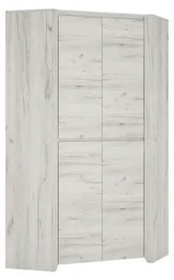 Image de Armoire d'angle Angel 96 x 96 cm, chêne blanc, 2 portes (18269)