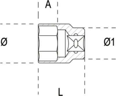 Produktbild von BETA Sechskant 3/8 Steckschlüssel - 14mm