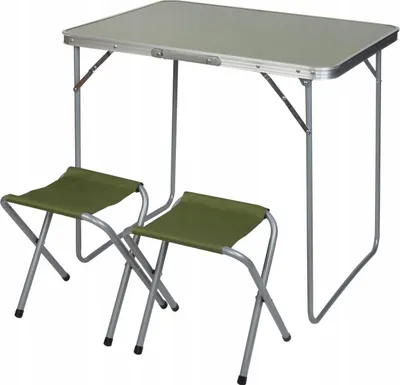 Obrázok produktu pre Skladací Kempingový Stôl + 2 Stoličky
