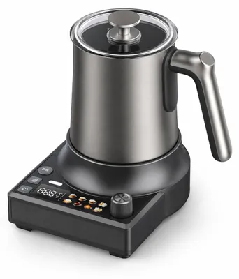 Elektrischer Milchaufschäumer, 550 W, 600 ml, Edelstahl, Schwarz