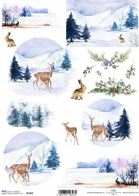 Produktbild von ITD Reispapier Decoupage Bastelpapier Softpapier Serviettentechnik, Winter R1463