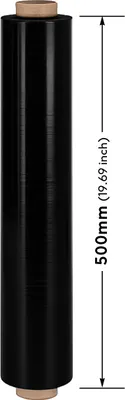 Produktbild von verpacking Stretchfolie 23 my schwarz 500mm x 300m 6 Rollen reißfeste blickdichte Umzugsfolie