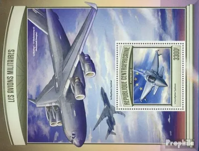 Produktbild von Briefmarken Zentralafrikanische Republik 2017 Mi Block 1580 (kompl. Ausgabe) postfrisch Militärflugzeuge