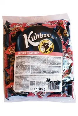 Produktbild von Kuhbonbons Erdbeer Lakritz XL Beutel Menge:1000g