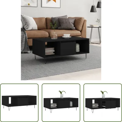 Produktbild von The Living Store Couchtisch Schwarz 90x50x36,5 cm Holzwerkstoff