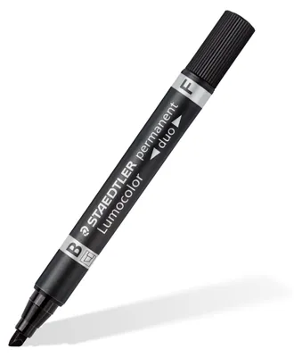 Produktbild von STAEDTLER Lumocolor 348 B duo Permanent-Marker mit Rund- und Keilspitze Einzelprodukt schwarz