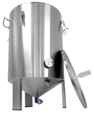 Produktbild von Edelstahl Gärbehälter Gärtank Fermenter 60 Liter Restauslauf Innen-Thermometer