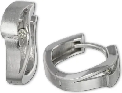 Produktbild von SilberDream Creolen 14mm weiß Ohrringe Silber Ring Zirkonia Damen D2SDO338W