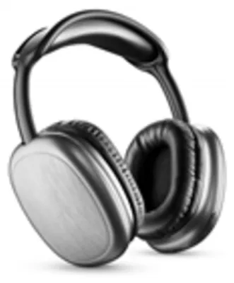A pair of over-ear headphones on a white background.