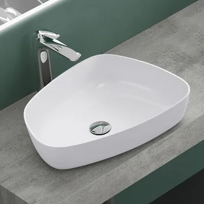 Produktbild von Mai & Mai Aufsatzwaschbecken 51x38x12cm Waschschale Waschtisch Waschbecken Gussmarmor in Weiß matt Col806