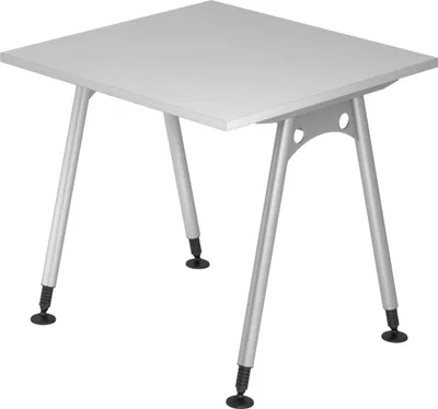 Produktbild von bümö Schreibtisch Serie-A - Größe:  80 x 80 cm, Nachbildung: Grau
