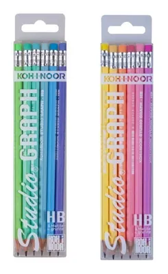 Productafbeelding van Koh-I-Noor Studio Graph, HB, Meerkleurig, Zeshoekig, 12 stuks