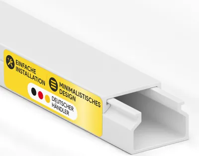 Produktbild von Kabelkanal aus hochwertigem PVC weiß Kabelleiste 2m - 5 Stück - 15x10mm