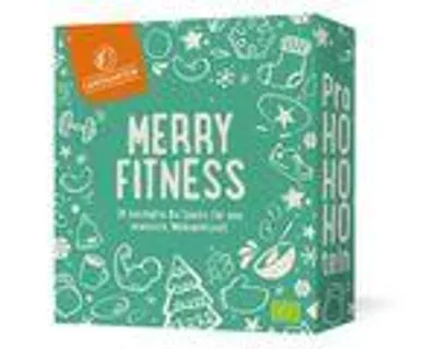 Produktbild von Landgarten Merry Fitness Adventskalender 2026 mit 24 herzhaften Bio-Snacks