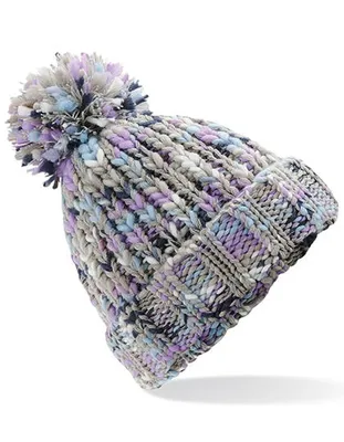 Obrázek produktu pro Beechfield B487 | Dámská čepice Twister Pom Pom - Barva: Lavender Twist - Velikost: Jedna velikost