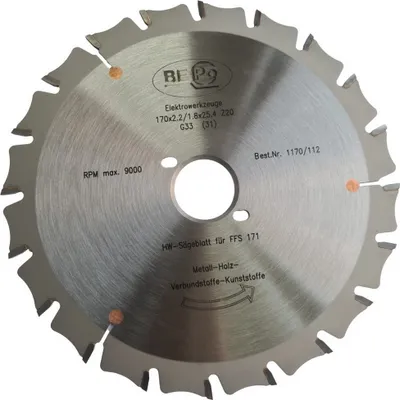 Produktbild von Bepo HW Sägeblatt Montagefräse Fräse FFS 171SE 171E Z20 170mm 1170/112